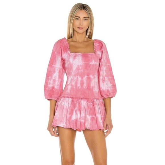 LoveShackFancy Chai Mini Tiedye Mini Dress - Picture 1 of 5